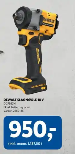 Davidsen DEWALT slagnøgle 18 v tilbud