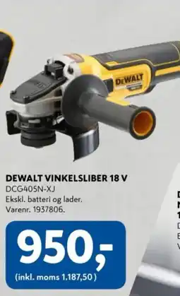 Davidsen DEWALT Vinkelsliber 18 v tilbud