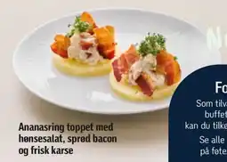 Føtex Ananasring toppet med hønsesalat, sprød bacon og frisk karse tilbud