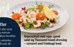 Føtex Rejecocktail med rejer, sprød salat og Thousand Island-dressing - serveret med friskbagt brød tilbud