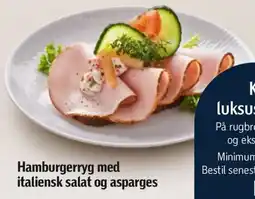 Føtex Hamburgerryg med italiensk salat og asparges tilbud