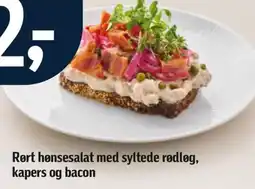 Føtex Rørt hønsesalat med syltede rødløg, kapers og bacon tilbud