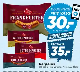 Bilka Gøl pølser tilbud