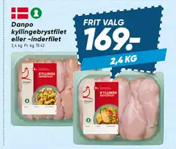 Bilka Danpo kyllingebrystfilet eller -inderfilet tilbud