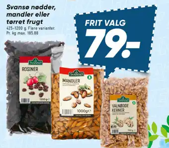 Svansø nødder, mandler eller tørret frugt