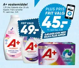 Bilka A+ vaskemiddel tilbud