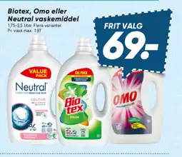 Bilka Biotex, Omo eller Neutral vaskemiddel tilbud