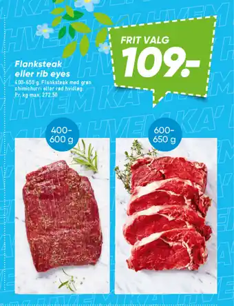 Flanksteak eller rib eyes