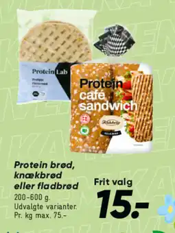 Bilka Protein brød, knækbrød eller fladbrød tilbud