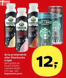 SuperBrugsen Arla proteindrik eller Starbucks triple tilbud