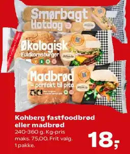 SuperBrugsen Kohberg fastfoodbrød eller madbrød tilbud