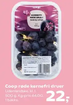 SuperBrugsen Coop røde kernfri druer tilbud