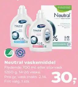 SuperBrugsen Neutral vaskemiddel tilbud