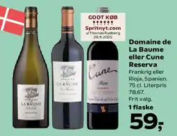 SuperBrugsen Domaine de La Baume eller Cune Reserva tilbud
