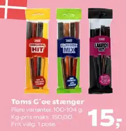SuperBrugsen Toms G'ode stænger tilbud