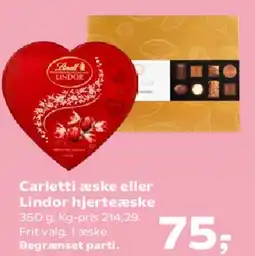 SuperBrugsen Carletti æske eller Lindor hjerteæske tilbud