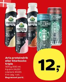 Kvickly Arla proteindrik eller Starbucks TripleShot tilbud