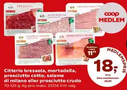 Kvickly Citterio - bresaola, mortadella, prosciutto cotto, salame di milano eller prosciutto crudo tilbud
