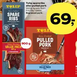 Kvickly Tulip Slow Cooked Pulled Pork / Spare Ribs tilbud