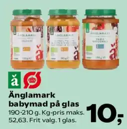 Kvickly Änglamark babymad på glas tilbud