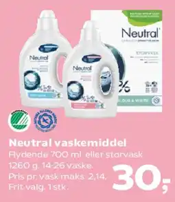 Kvickly Neutral vaskemiddel tilbud