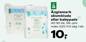 Kvickly Änglamark skumklude eller babypads tilbud