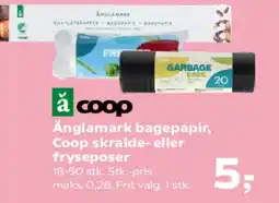 Kvickly Änglamark bagepapir, Coop skralde- eller fryseposer tilbud