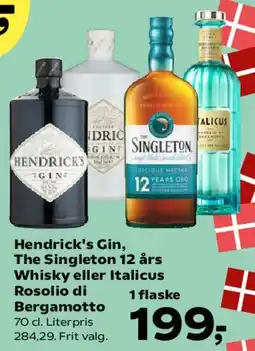 Kvickly Hendrick's Gin / The Singleton 12 års Whisky / Italicus Rosolio di Bergamotto tilbud