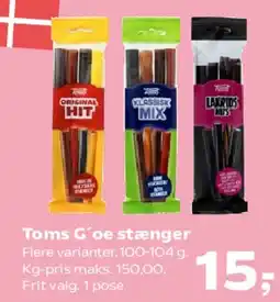 Kvickly Toms G'oe stænger tilbud