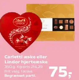 Kvickly Carletti æske eller Lindor hjerteæske tilbud