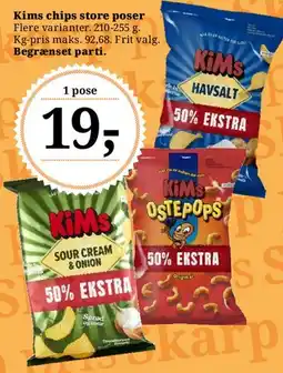 Dagli'Brugsen Kims chips store poser tilbud