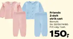 Kvickly Friends 2-delt strik sæt tilbud
