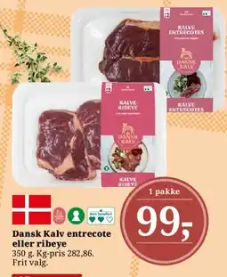 Dagli'Brugsen Dansk Kalv entrecote eller ribeye tilbud