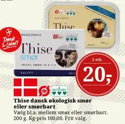 Dagli'Brugsen Thise dansk økologisk smør eller smørbart tilbud