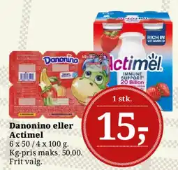 Dagli'Brugsen Danonino eller Actimel tilbud