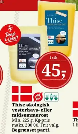 Dagli'Brugsen Thise økologisk vesterhavs- eller midsommerost tilbud