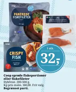 Dagli'Brugsen Coop sprøde fiskeportioner / fiskefileter tilbud