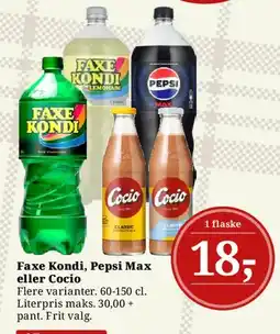 Dagli'Brugsen Faxe Kondi, Pepsi Max eller Cocio tilbud