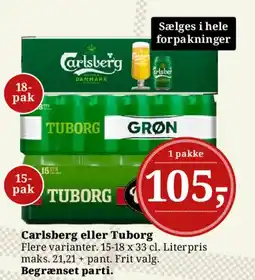 Dagli'Brugsen Carlsberg eller Tuborg tilbud