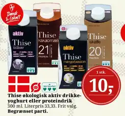 Dagli'Brugsen Thise økologisk aktiv drikke-yoghurt eller proteindrik tilbud