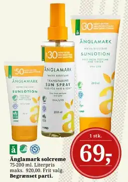Dagli'Brugsen Änglamark solcreme / sunlotion tilbud