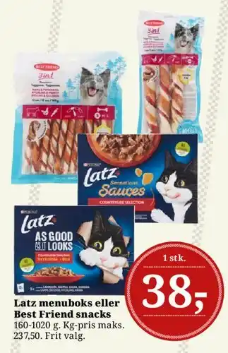 Dagli'Brugsen Latz menuboks eller Best Friend snacks tilbud