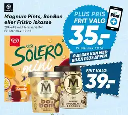 Bilka Solero mini, Magnum og BonBon is tilbud