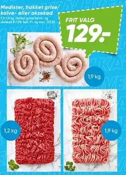 Bilka Udvalg af kødprodukter (medister, hakket kød m.fl.) tilbud