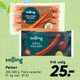 Bilka Salling pølser / grill pølser tilbud