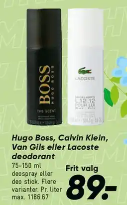 Bilka Deodoranter (Hugo Boss, Calvin Klein, Van Gils) tilbud