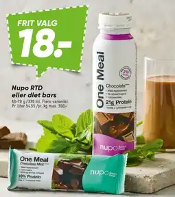 Bilka Nupo RTD eller diet bars / One Meal tilbud