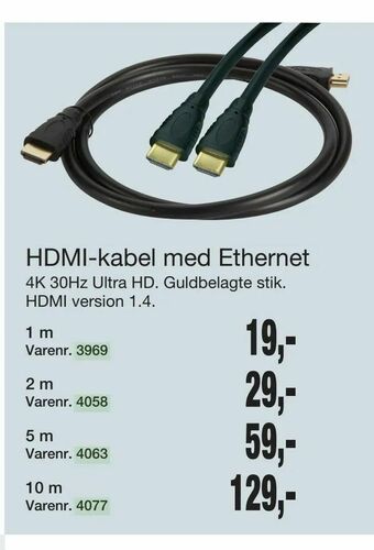 Harald Nyborg HDMI-kabel med Ethernet tilbud