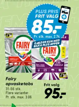 Bilka Fairy opvasketabs tilbud