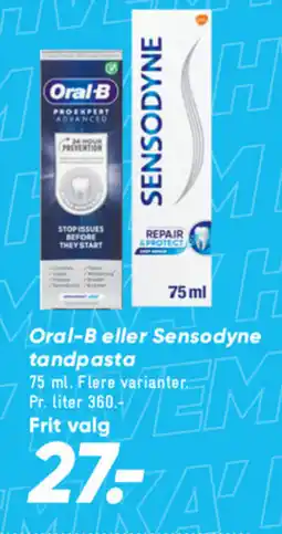 Bilka Oral-B eller Sensodyne tandpasta tilbud